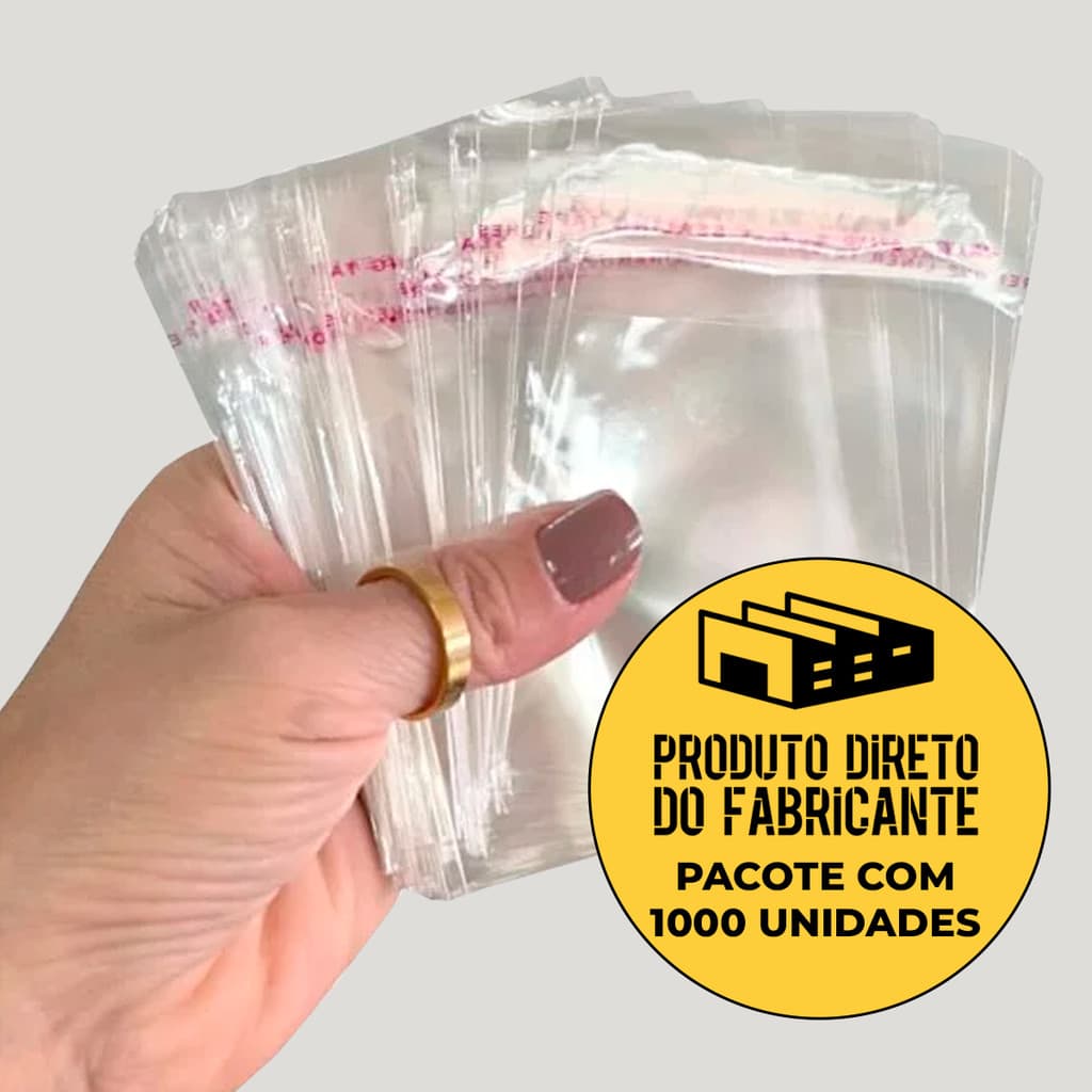 1000 und Saco Transparente Adesivado Com Aba Adesiva Direto da Fábrica