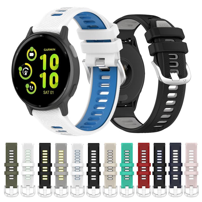 Pulseira De Silicone Esportiva Durável E Confortável , 18mm 20mm 22mm Para Garmin Vivoactive 6 5 Forerunner 570 165 265