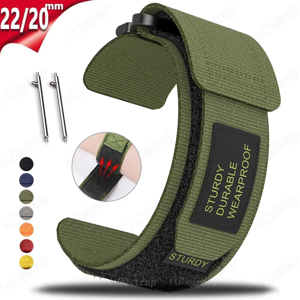 Pulseira De Relógio Esportivo Tamanho S/L 20mm 22mm Nylon Banda Substituição Universal Para Homens E Mulheres