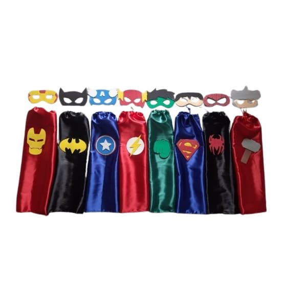 Fantasia Infantil Capa e mascara herois festa de 1 a 5 anos