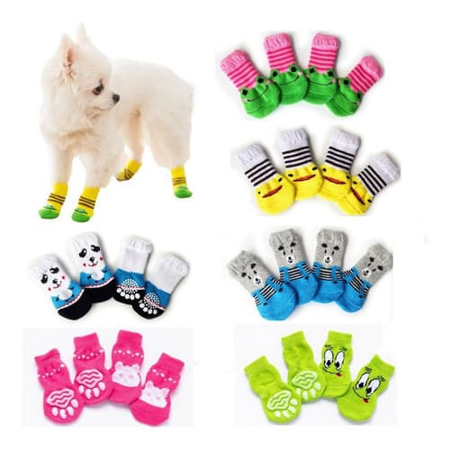 Meias Pet Antiderrapante Para Cachorro Gato Tamanho P M G Meias para cães pequeno porte e filhotes