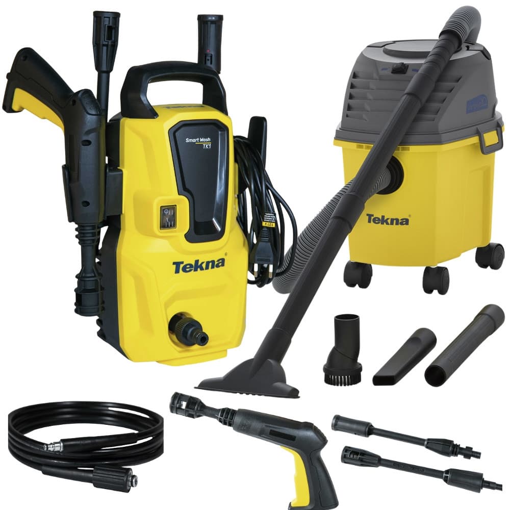 Kit Limpeza Home Pro Aspirador de Pó e Água Compact 10 + Lavadora Alta Pressão HLTK1 Tekna