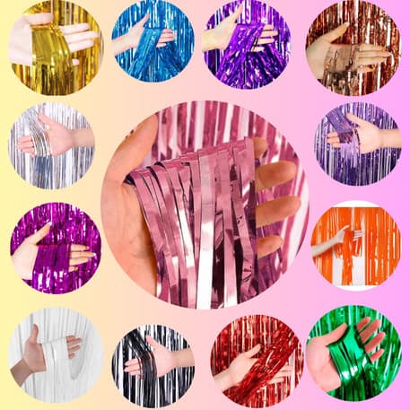 Cortina Metalizada Lisa 1x2m Decoração de Festa , Aniversário , Chá de Bebê , Formatura , Eventos