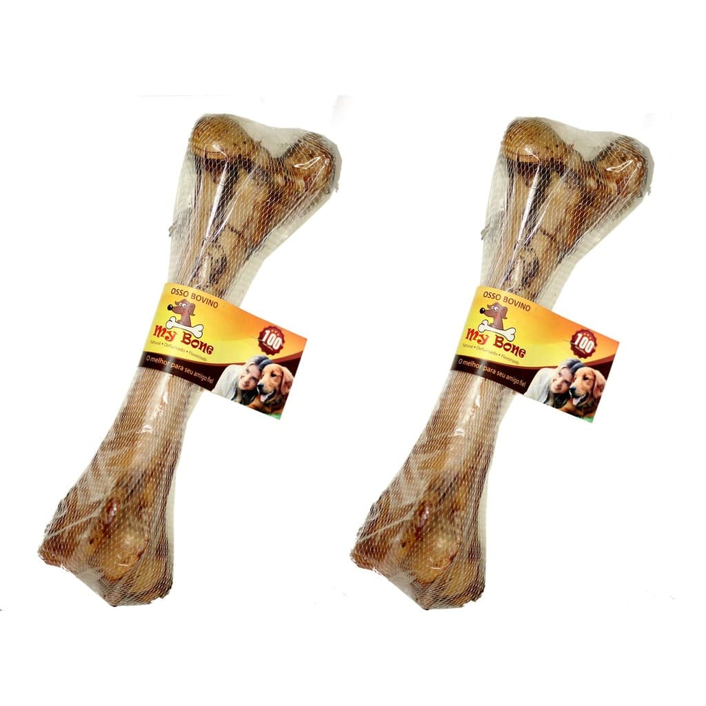 02 UNID - Osso Fêmur Bovino Desidratado Defumado - MY BONE - "Canelão"