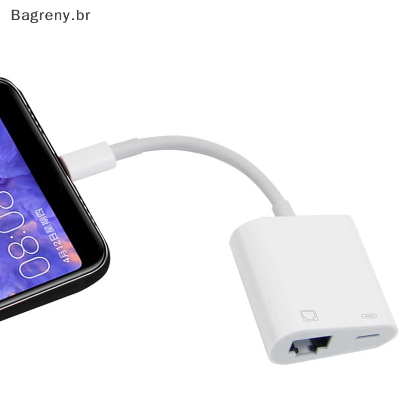 Bagreny Placa De Rede Tipo-C Para RJ45 Porta PD Carregamento Adaptador Conversor Ethernet Do Telefone Móvel Conexão Está