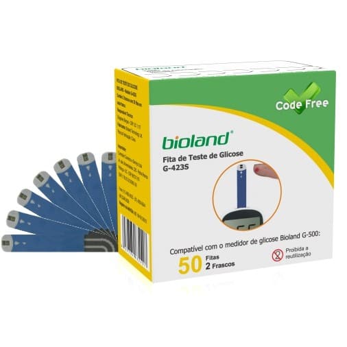 Fita de Glicose para Glicosímetro com 50 unidades Modelo G423S - Bioland