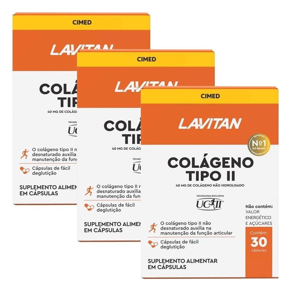 Kit 3 und Lavitan Colageno Tipo II 30 Cps