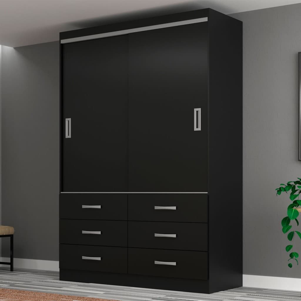 Guarda-Roupa Solteiro Veneza 2 Portas 6 Gavetas