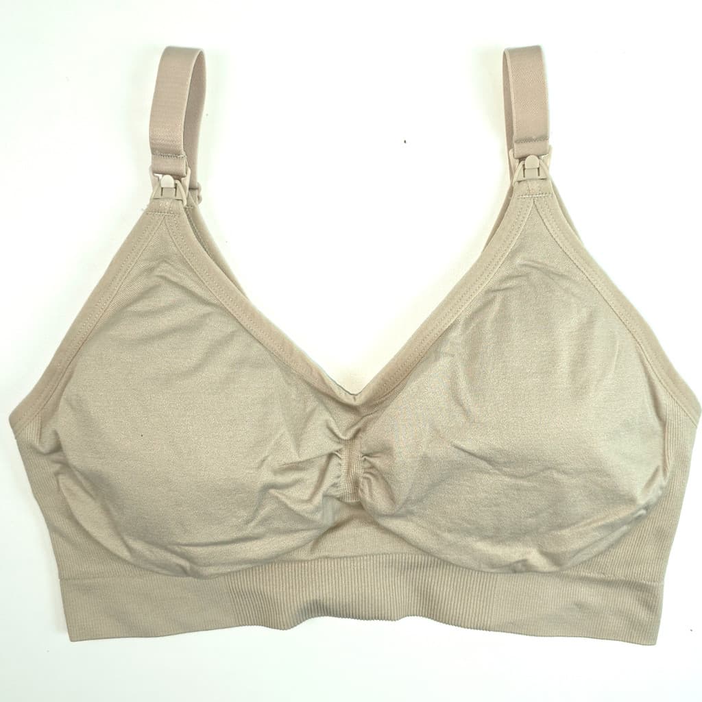 SUTIA MATERNIDADE AMAMENTACAO COM BOJO E SEM COSTURA BEGE