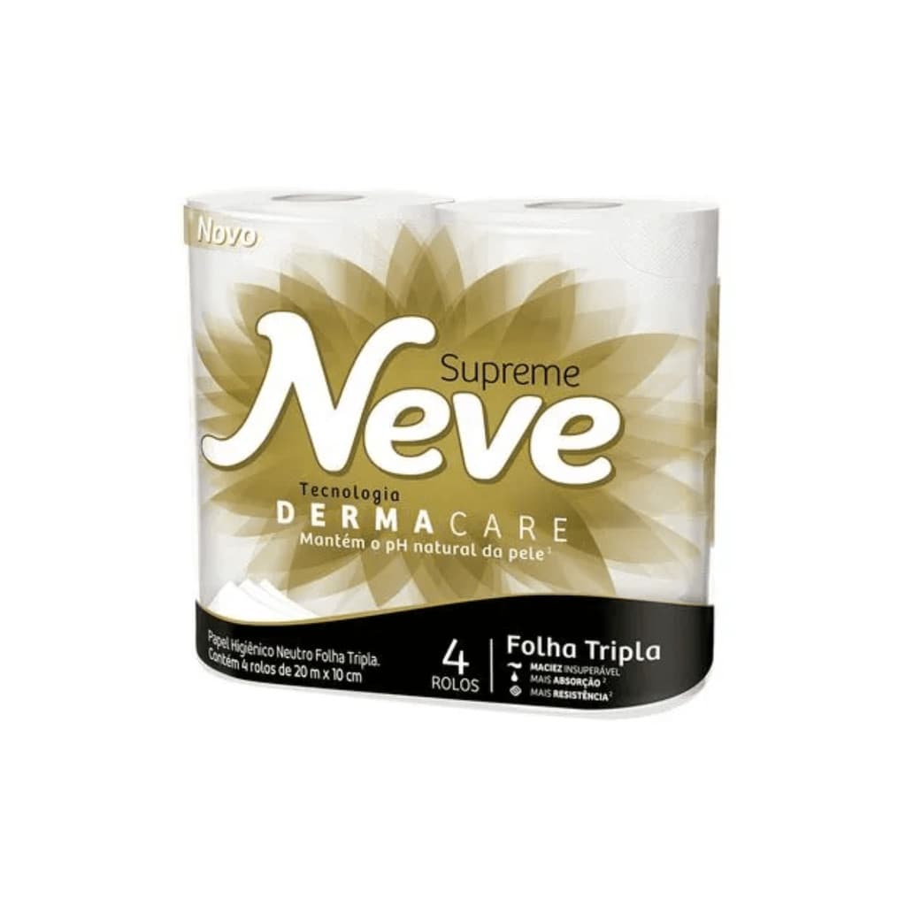 PAPEL HIGIENICO NEVE C/4 ROLOS FOLHA TRIPLA 20MT SUPREME