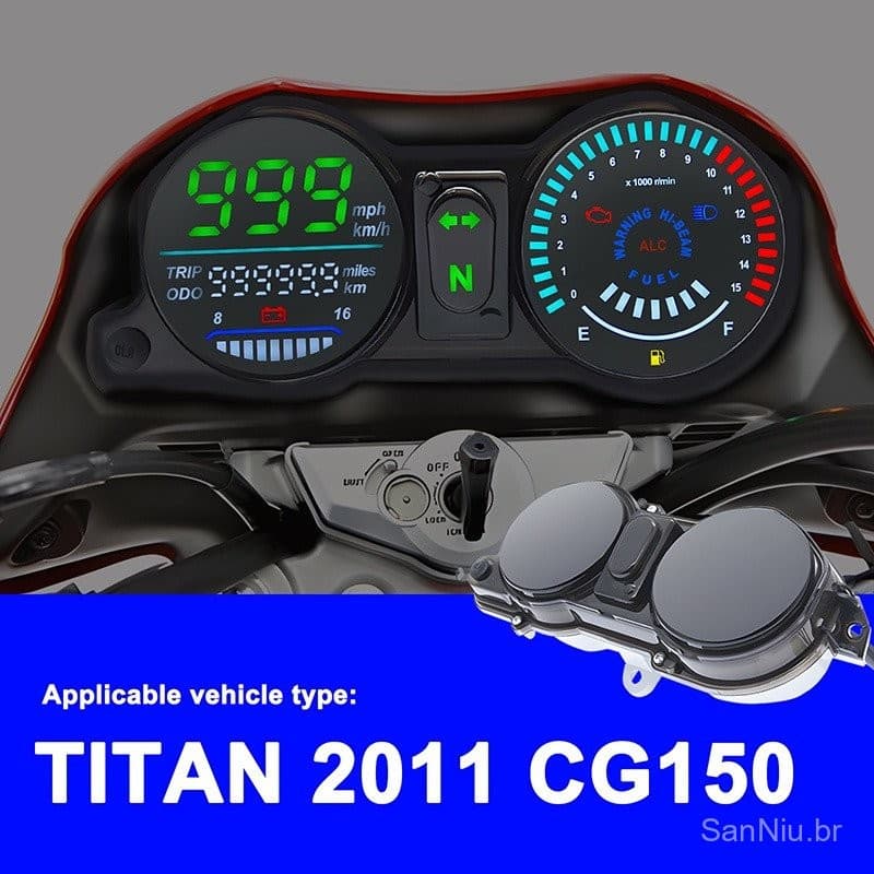 Novo Painel Digital de Velocímetro de Motocicleta Brasileiro, Odômetro para CG/Titan 150 ESD 2009 A 2013 AZUL 37100-KVS-