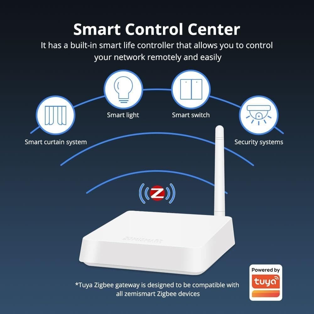 Zemismart Tuya Antena Zigbee T1 Hub Centro Inteligente Controle Doméstico LAN Gateway SmartLife Control sub zigbee items