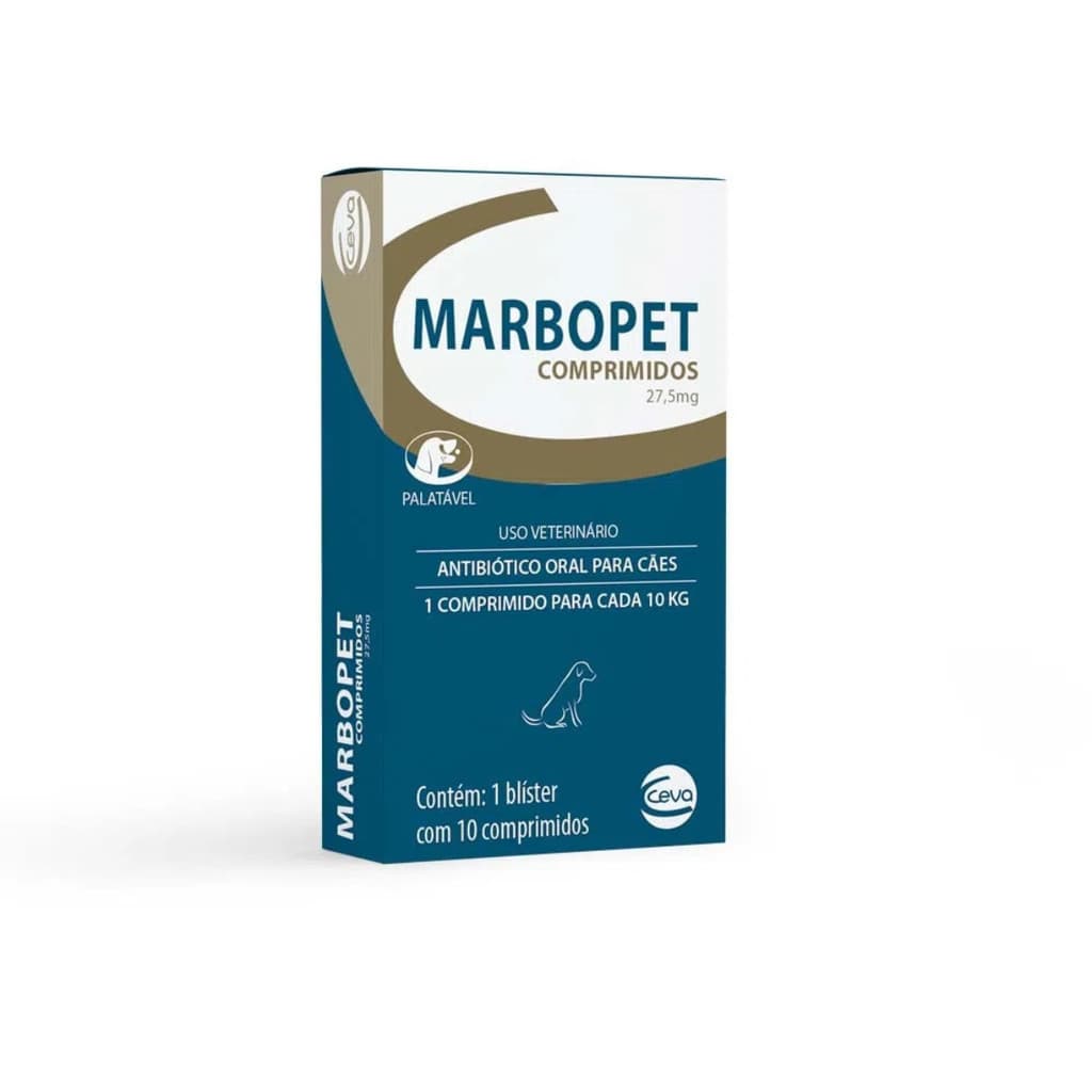 Marbopet Marbofloxacina com 10 Comprimidos Pets Ceva 27,5mg