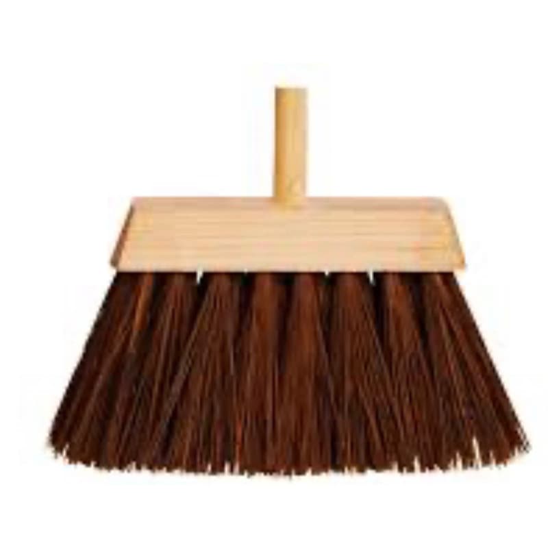 Vassoura Piaçava Resistente - Com Base De Madeira