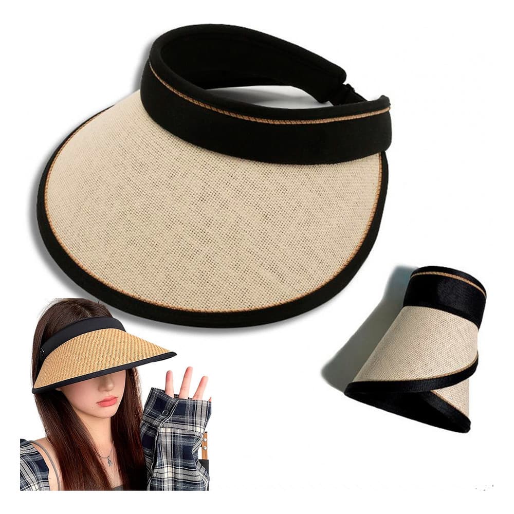 Viseira Chapéu de Palha Praia Feminino Verão Sol Bone Fashion