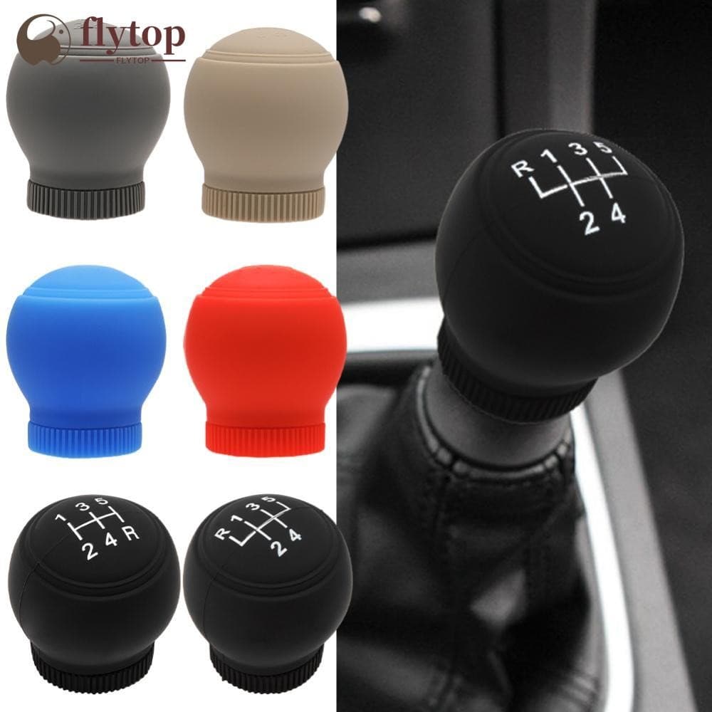 FLYTOP Universal Redondo 5/6 Velocidade Silicone Caso Do Carro Engrenagem Cabeça Shift Colares Knob Apertos Capa Alavanc