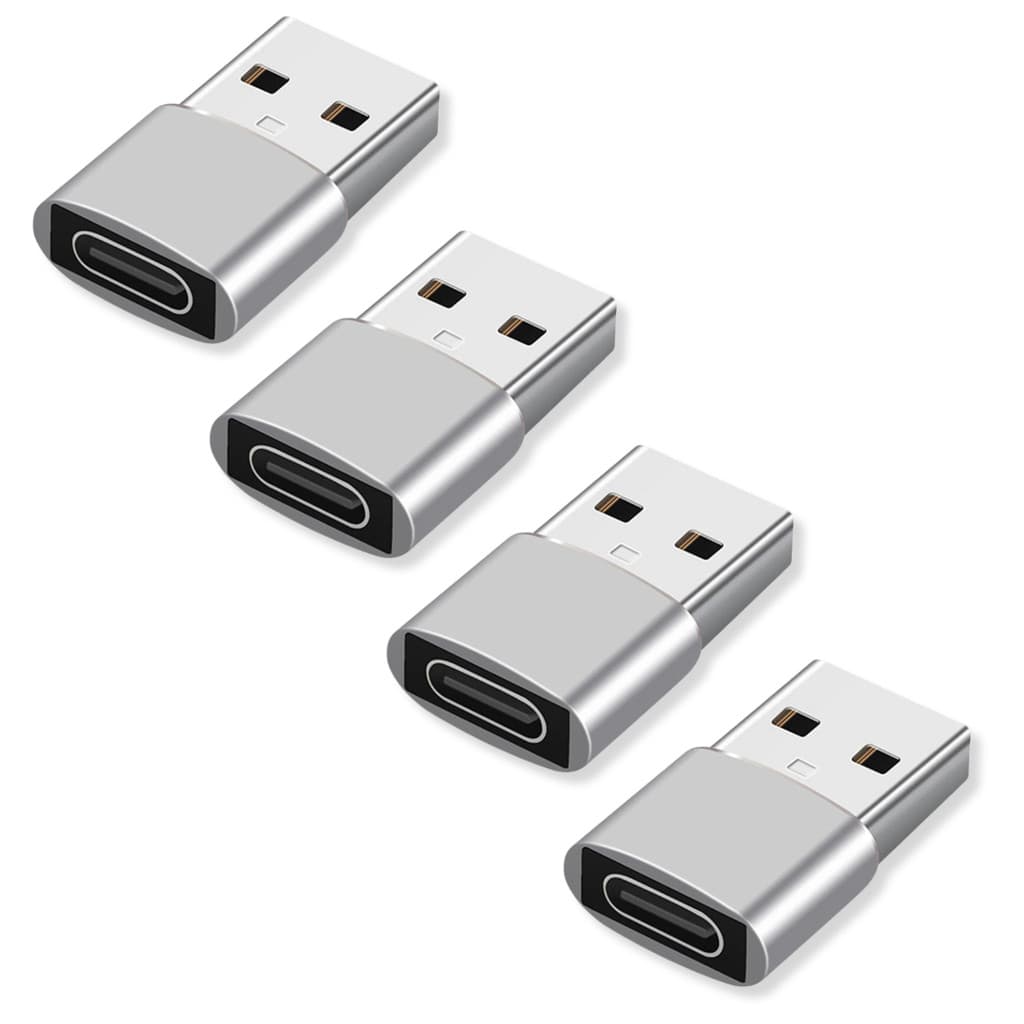 Kit 4 Adaptador Conector USB-C Fêmea Para USB Macho 3.0 Carregamento Dados