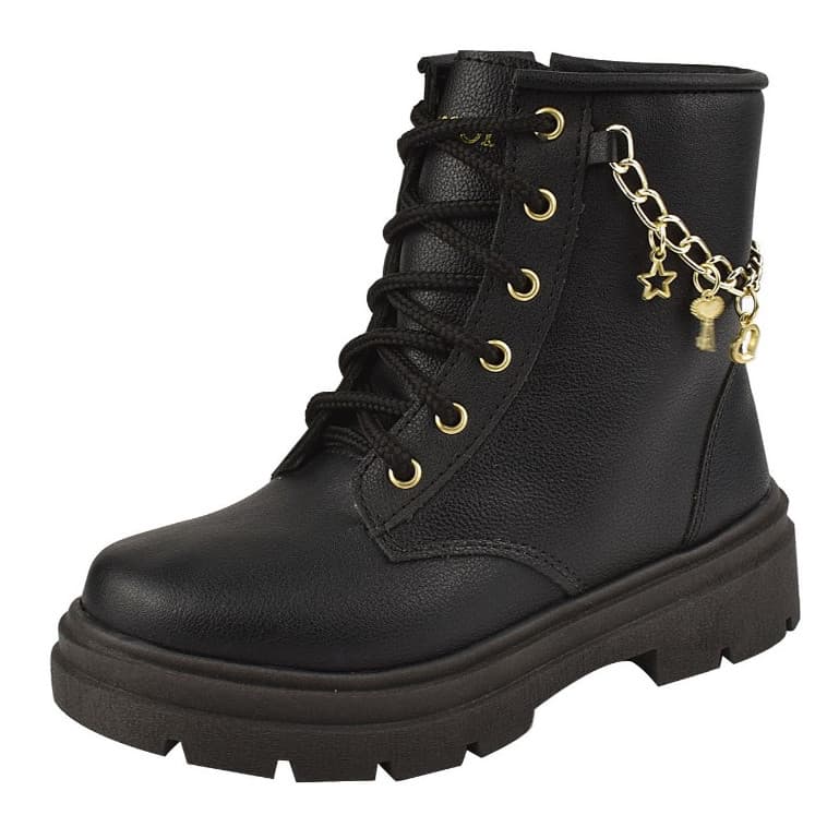 Bota coturno Infantil Feminino blogueirinha Confortável Leve Estilo Casual+ Chaveiro
