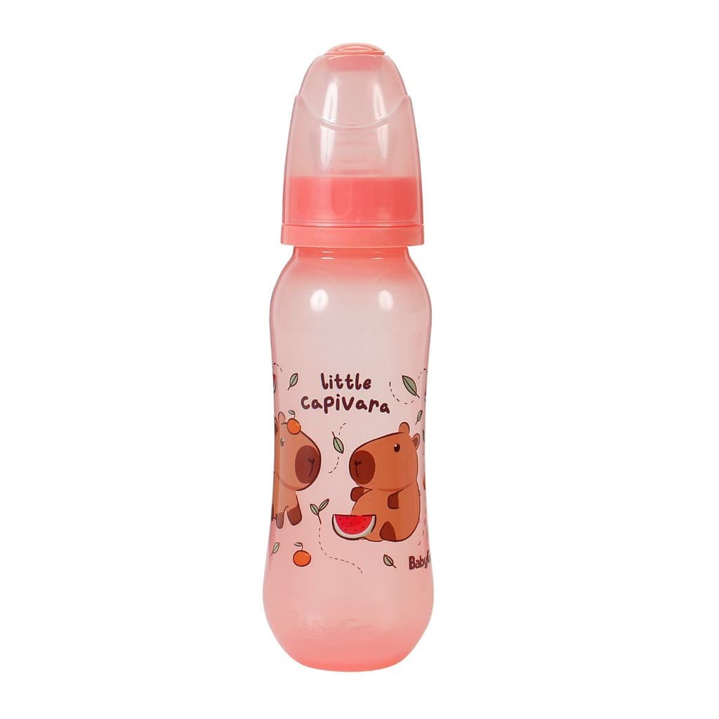 Mamadeira Infantil com Bico Macio e Tampa Higiênica Little Capivara 240ml BabyGo