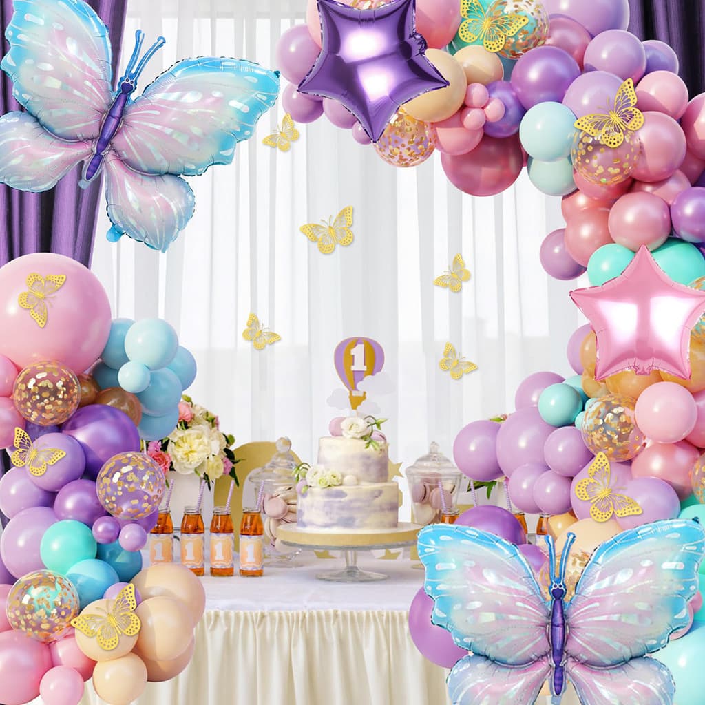 KIT 148 PCS Conjunto de Balões de Luxo Balões Para Festas e Aniversários M1037-ROXA