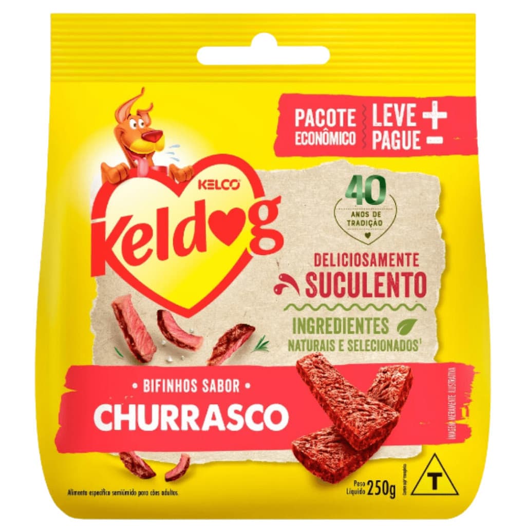 PETISCO KELDOG BIFINHO CRIADORES CHURRASCO PARA CÃES 250G