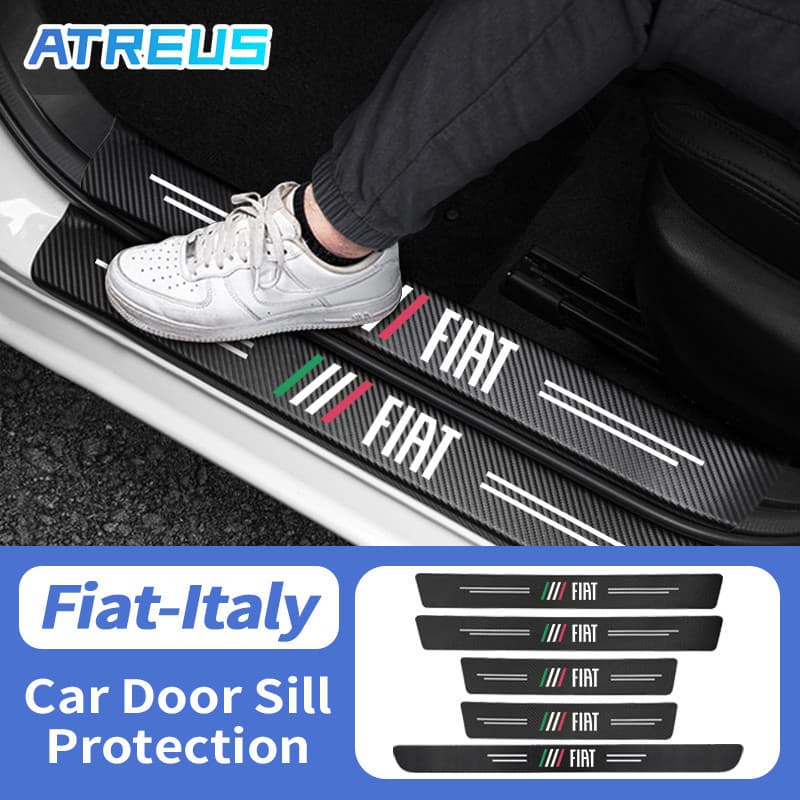 Novo Fiat Fibra De Carbono Adesivo Protetor De Porta De Carro Auto Threshold Tiras Anti-risco Protetor De Porta-Malas Para Fiat Strada Argo Mobi Toro Fastback Pulse Cronos Scudo 500 Titano Palio Idea Uno Punto