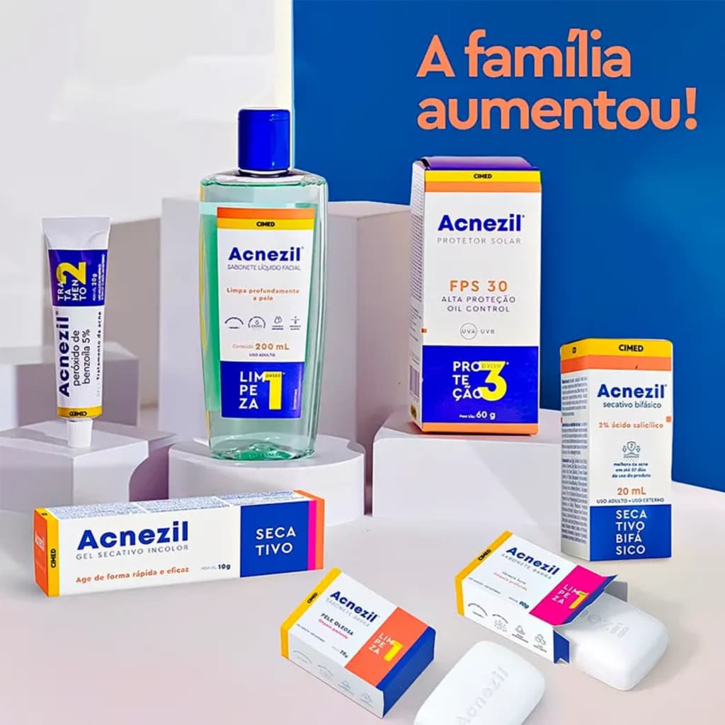 Acnezil – A Linha Completa ou Individual Contra a Acne | Limpeza, Tratamento e Proteção