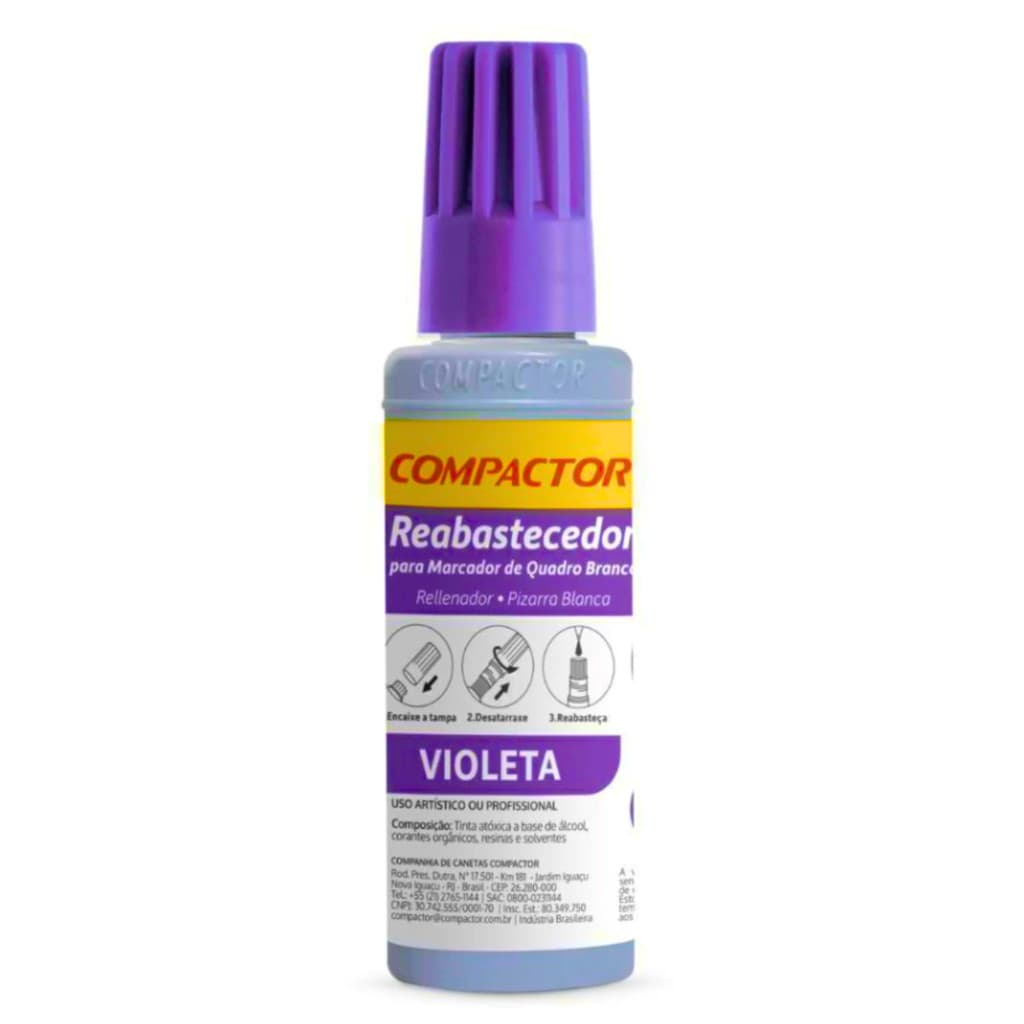 Reabastecedor  Refil Para Quadro Branco Compactor  30mL - VIOLETA
