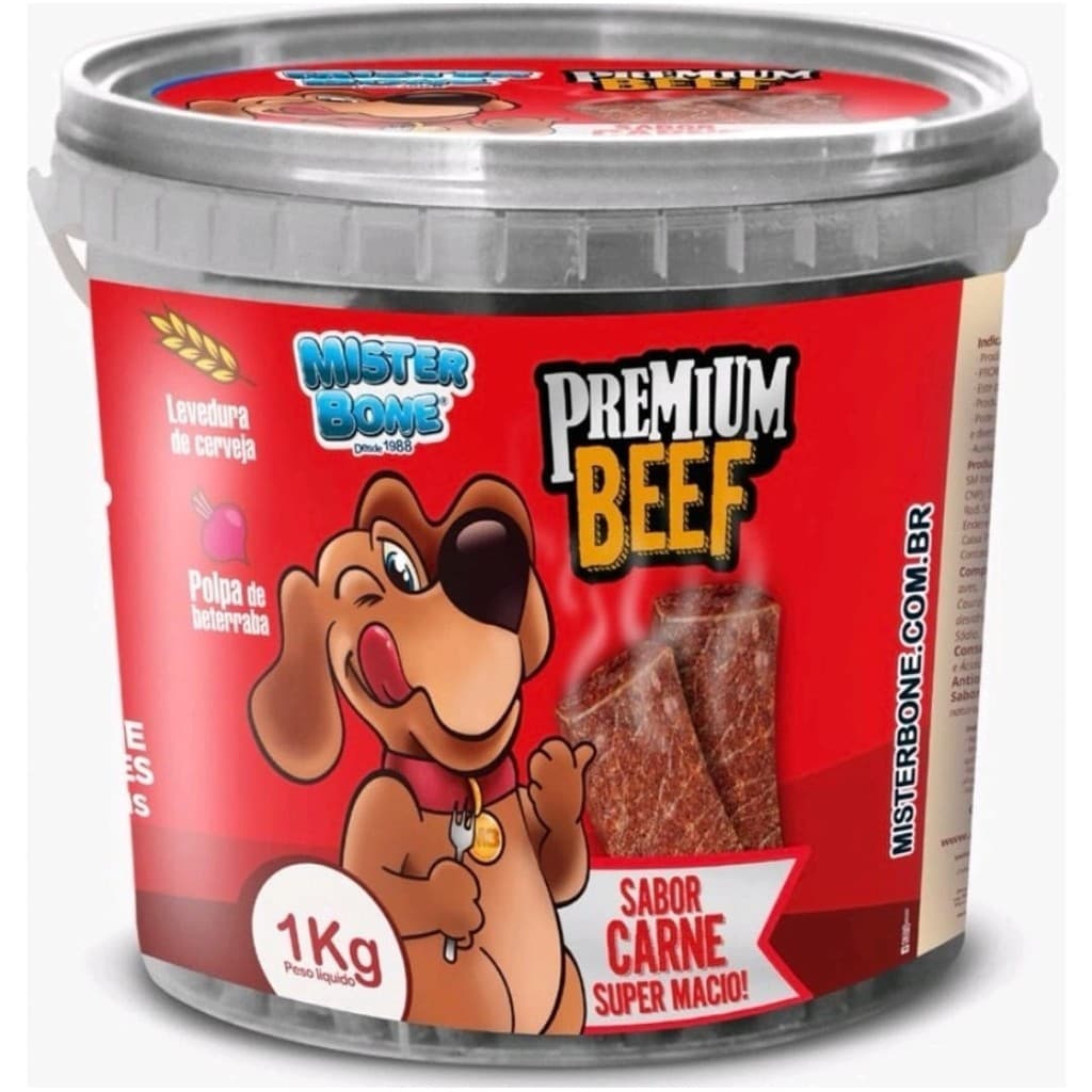 Bifinho 1 KG Petiscos Mr Bone Cães Cachorro Pet - Premium
