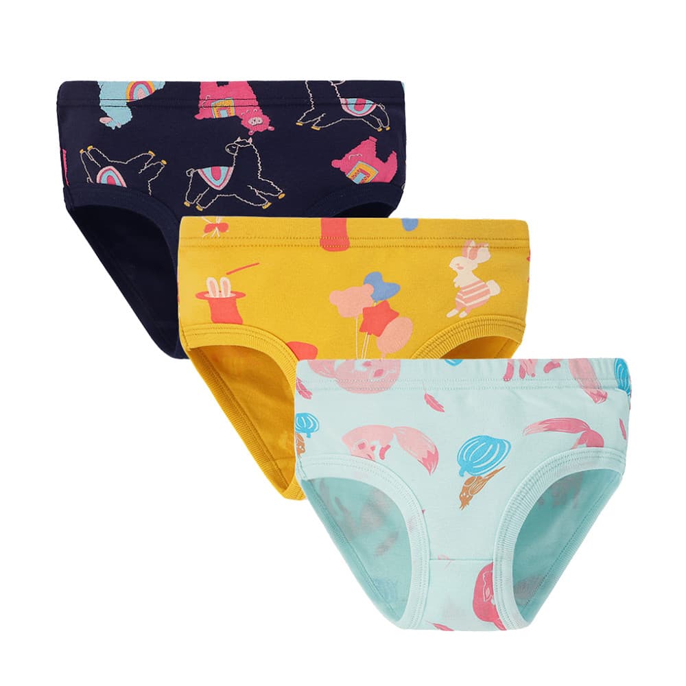 3 Peças De Roupa Íntima Infantil Menina 100 % Algodão