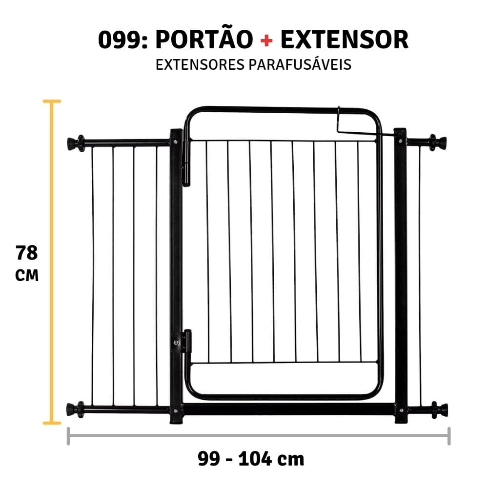 Grade Portão Proteção Pet Cachorro 99 A 104 Cm Criança Cães