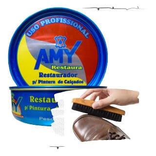 DZ140G-RESTAURADOR P/ CALC 2PT - GRAXA PARA SAPATO PRETO / SAPATOS BOTAS MILITAR AMY 140G