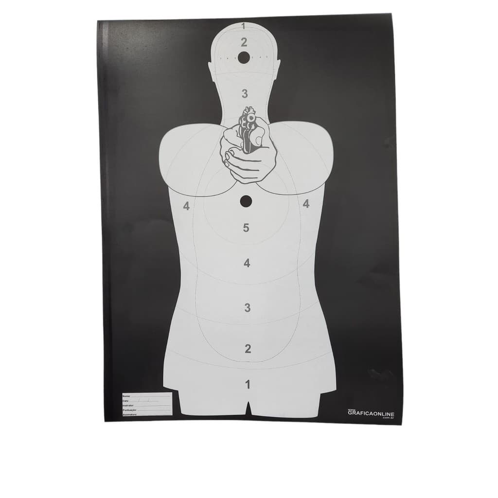 200 Alvo Tiro Rapido Precisão Preto Papel Grosso 230g  66x48