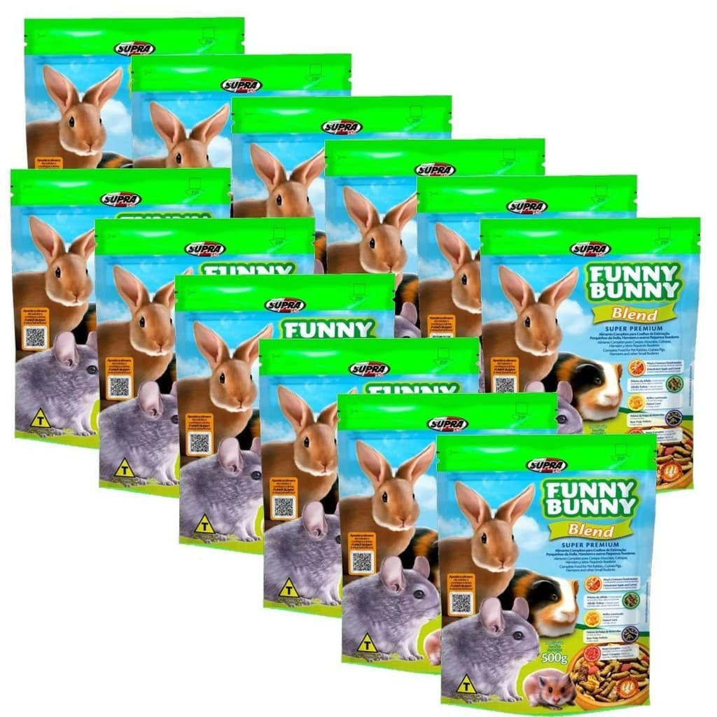 Ração Coelho, Hamster e Porquinho da India Funny Bunny Blend 500g 12 Unidades