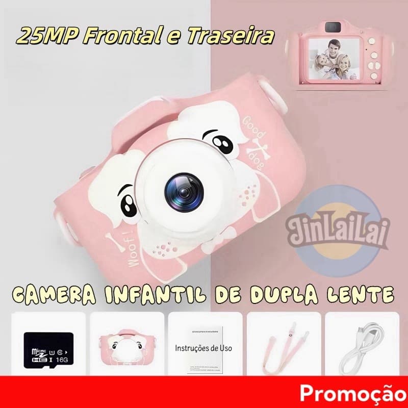Câmera Infantil Digital Mini Maquina Fotográfica Filmadora Tira Foto Vídeo Brinquedo Criança