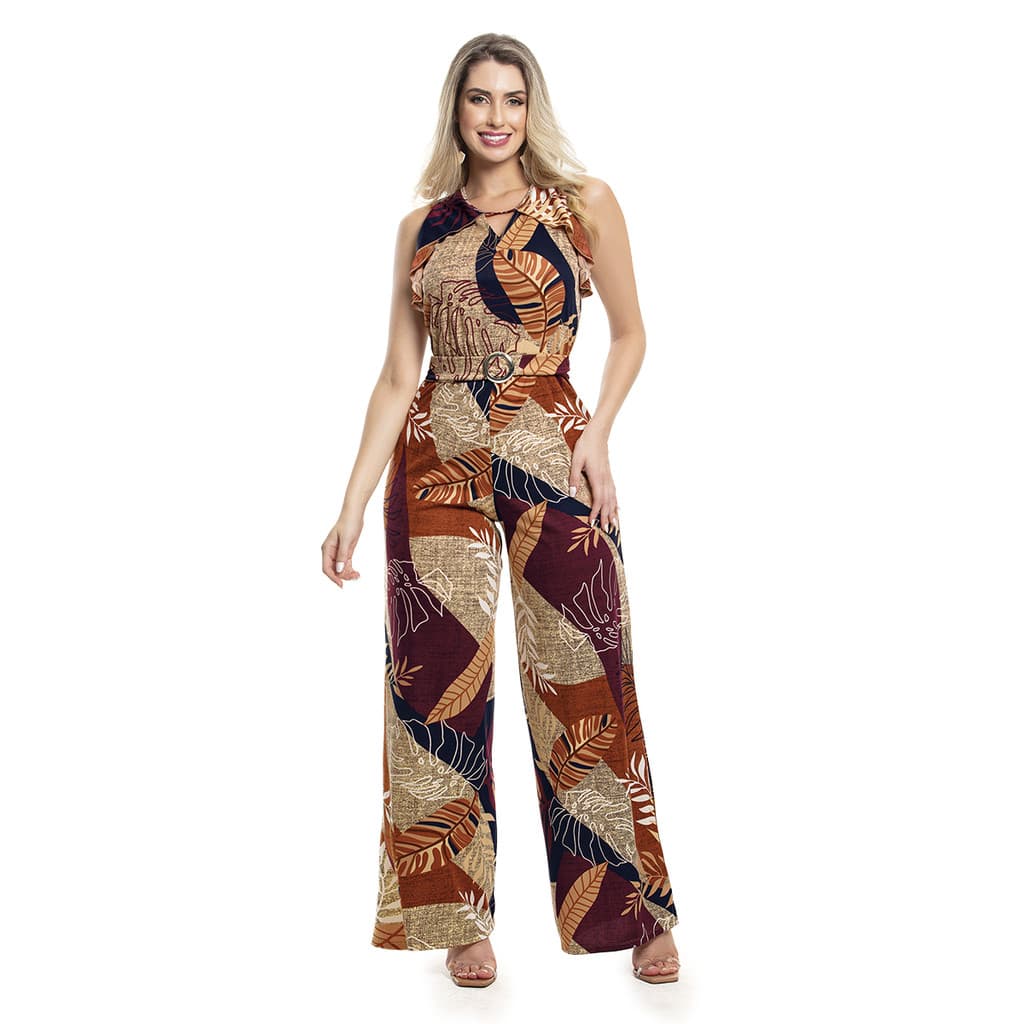 Macacão Pantalona Elegante Moda Feminina