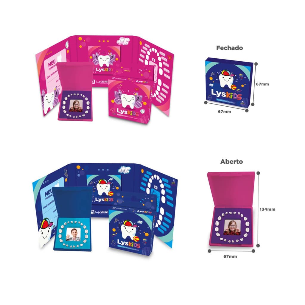 Porta Dente De Leite Album Dental Azul Rosa - Lysanda