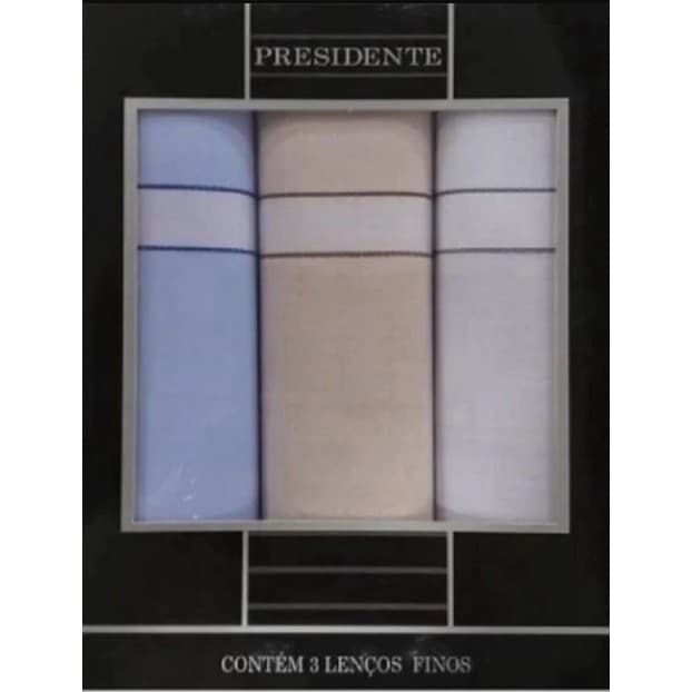 Lenço Presidente Puro Algodão 41x41 c/3 Masculino 2720