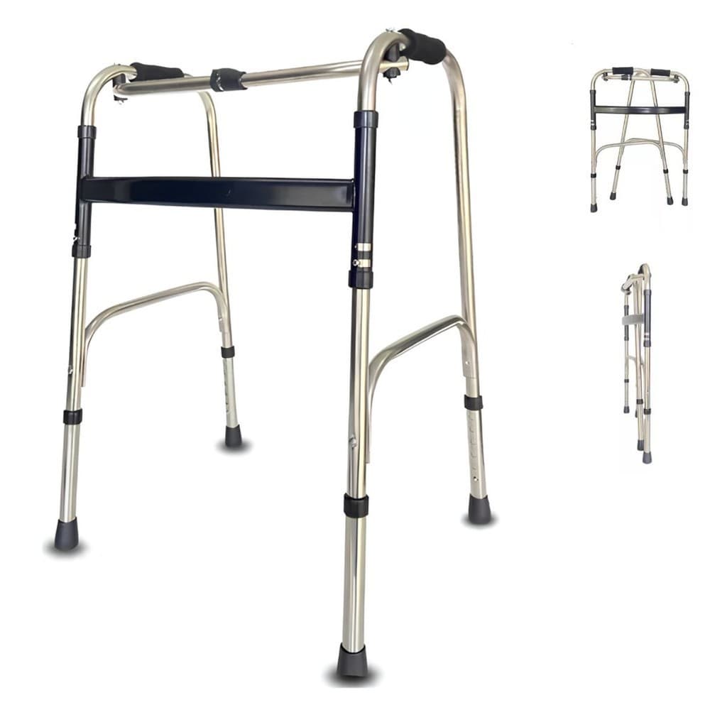 Andador 2 Barras Idoso Adulto Dobravel Articulado Fixo Regulavel 120k Supermedy