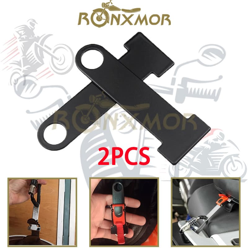RONXMOR 2 Pçs Suporte De Bloqueio De Capacete De Motocicleta Anti-Roubo Anel De Aço Corrente Geral Para Acessórios