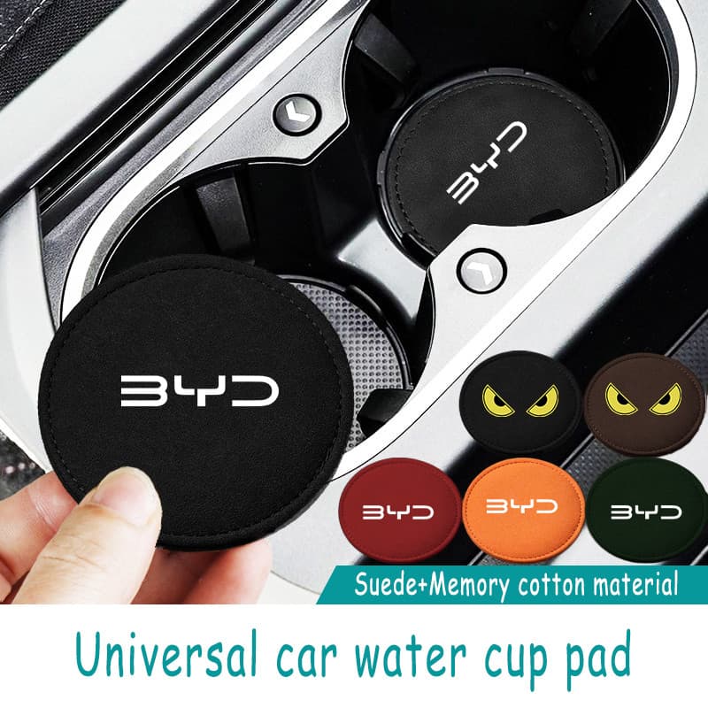 BYD Car coaster camurça de viagem car coaster insert antiderrapante pad BYD Dolphin Plus Dolphin Mini BYD Seal Yuan Plus