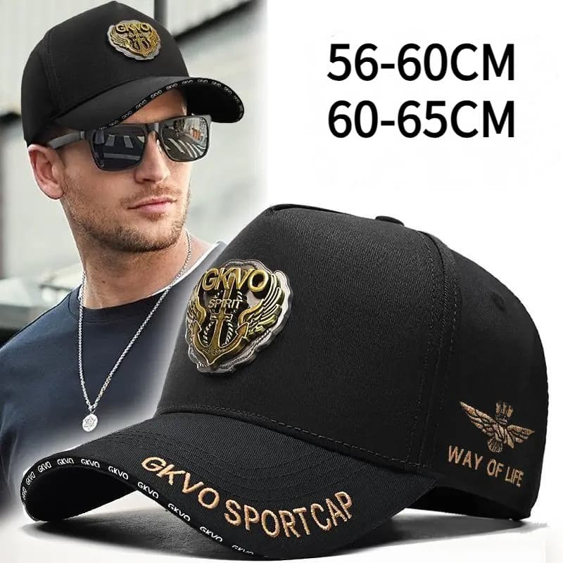 60-65CM 2025 Novo Quatro Estações Coroa Alta Boné De Beisebol Grande Masculino plus Size Sombra Rosto Chapéu-Prova Pico