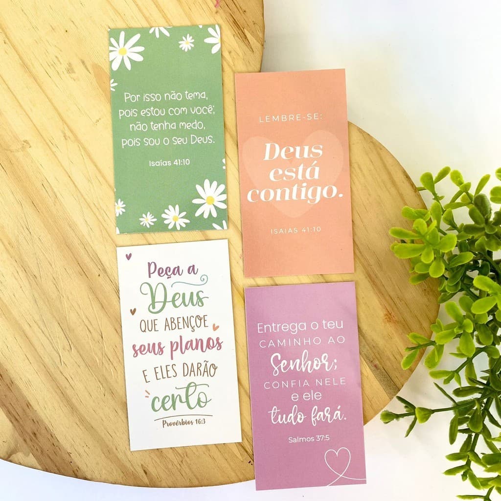 Kit Cartão (5x9cm) agradecimento frases biblicas cristãs evangelicas a pronta entrega tamanho 5x9cm