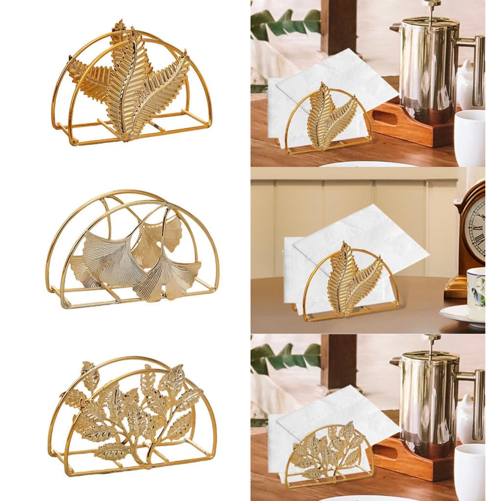 Porta-Guardanapos Dourados-Acessório De Mesa Elegante Para Jantar E Cozinha , Moderno Distribuidor De Tecidos Livre