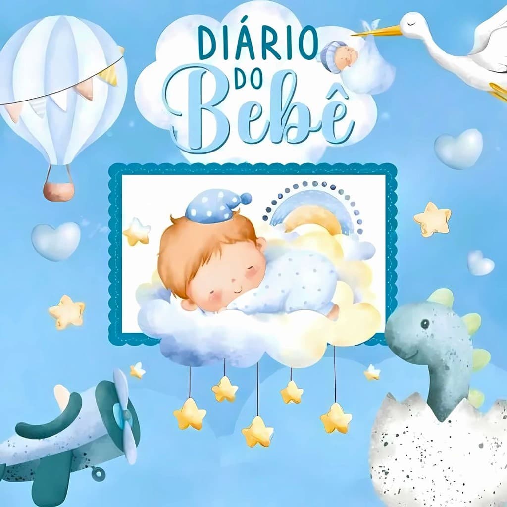 Livro do Bebê - Diário do Bebê Menino Azul Livro de Recordações Editora On Line