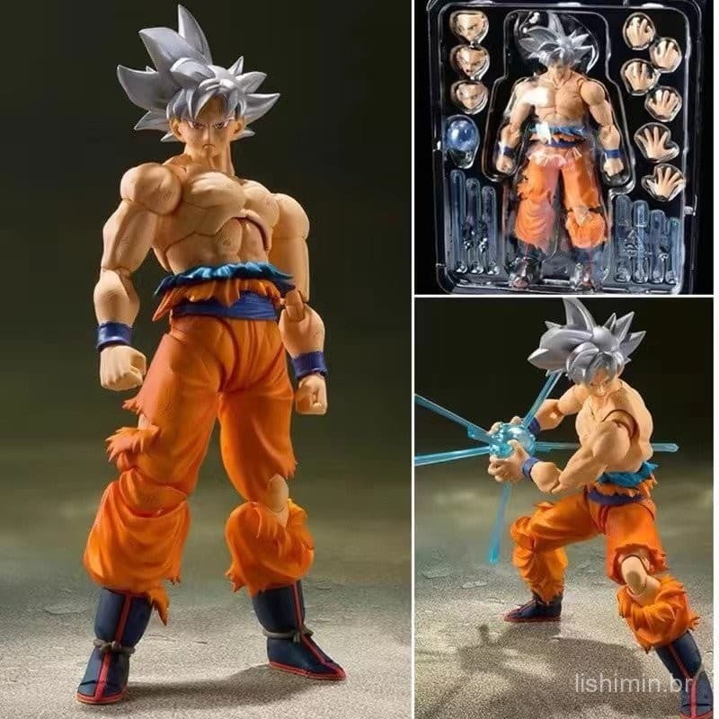 Boneco Goku Instinto Superior 15 cm Articulado Dragon Ball Z