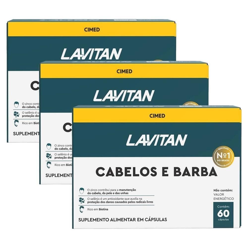 kit 3 und Lavitan Cabelo e Barba 60 Cps