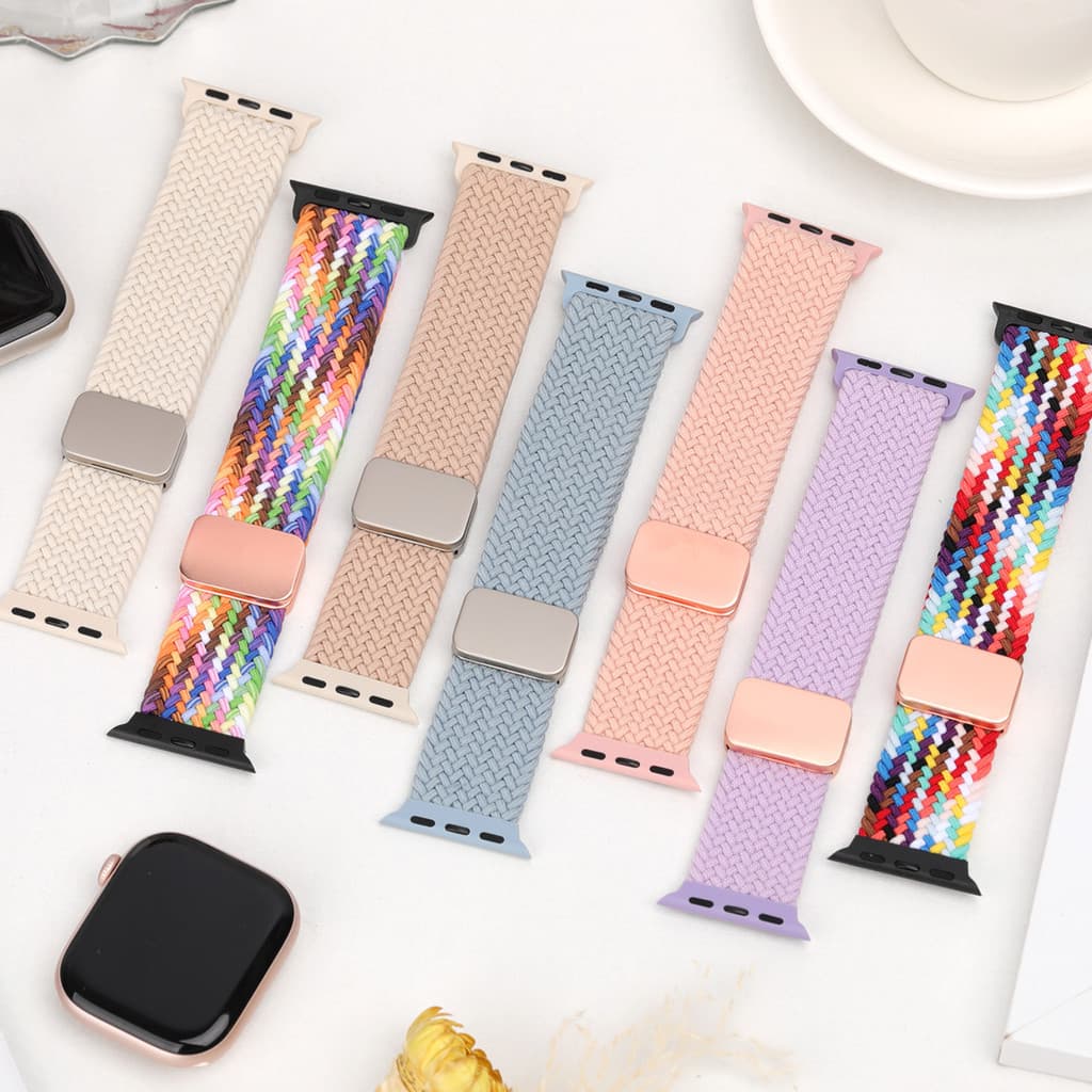 Pulseira de Nylon Magnético para Relogio Apple Watch Serie 11 10 9 SE Ultra 3 2  38mm 40mm 41mm 42mm 44mm 45mm 46mm 49mm