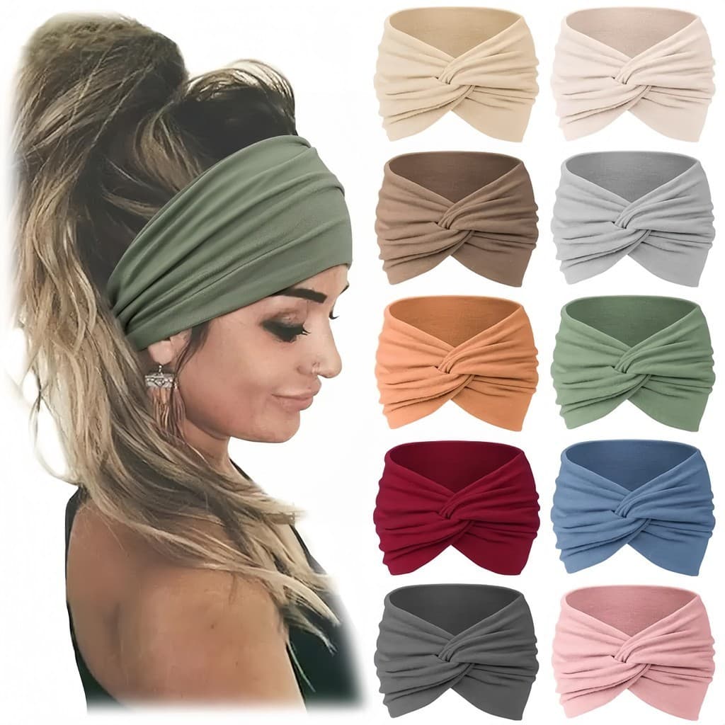 Fita Esportiva Elástica Esportiva Boêmia Yoga Fita de Cabeça de Yoga Corrida Sweat-Absorbent Pure Cotton Hair Accessories 18 Colors
