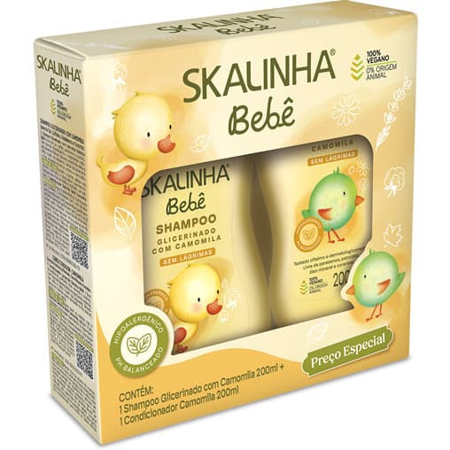 kit skalinha shampoo 200ml + condicionador 200ml Camomila SEM LÁGRIMAS BEBÊ